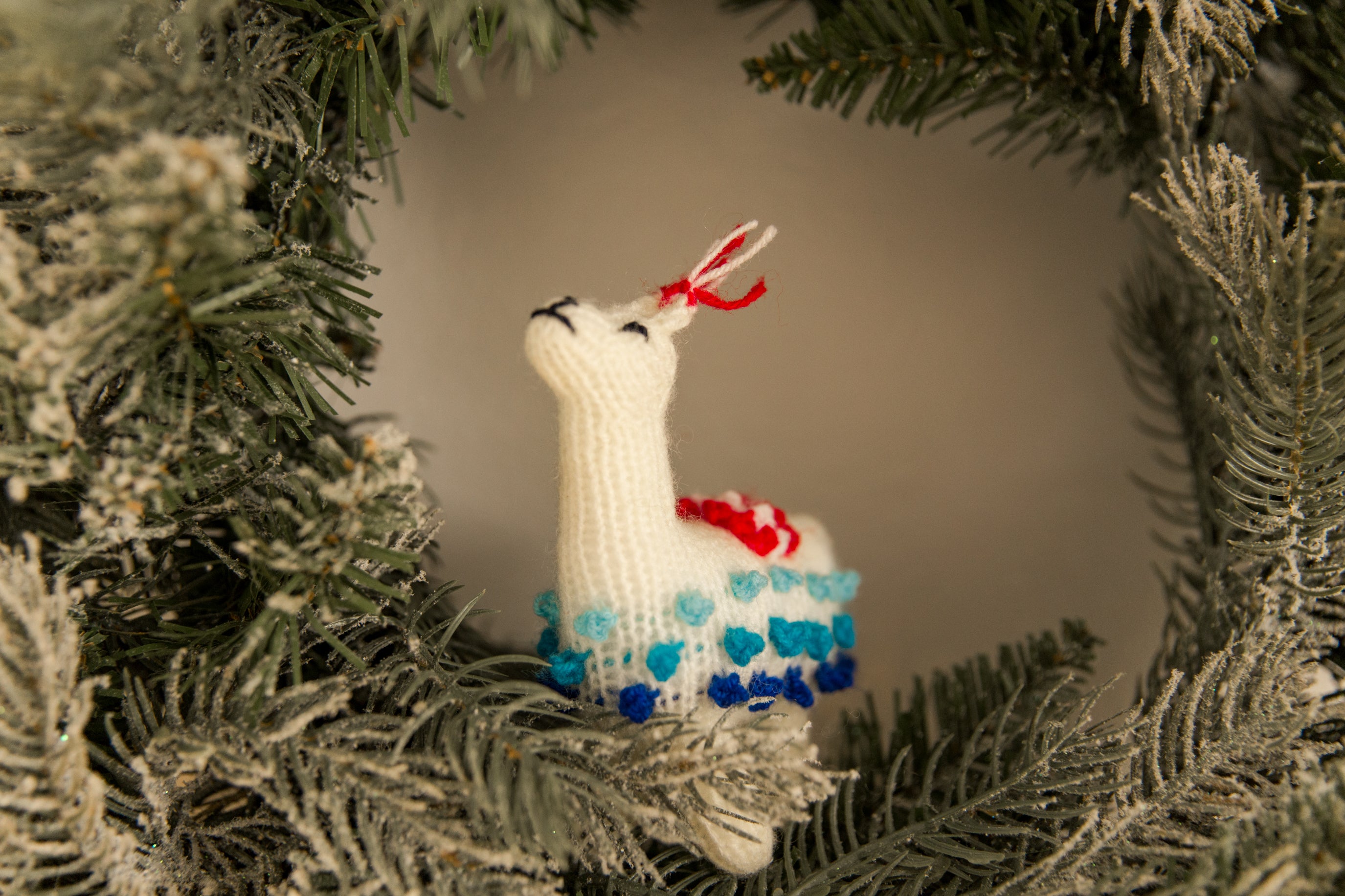 Knitted Llama Ornaments