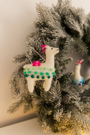 Knitted Llama Ornaments