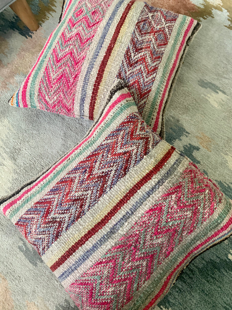 Pair of Frazada Pillows in Rayas (LARGE)